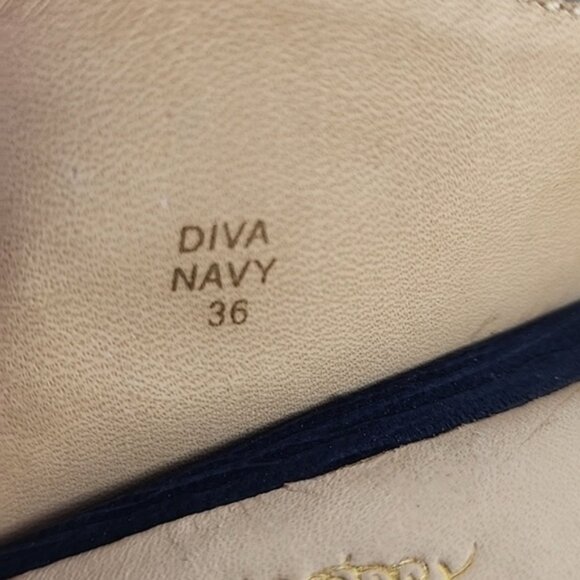 Modern Vintage Diva Wedge Slingback Blue Platform Peep Toe Shoe Sandal Sz 6 - Picture 13 of 16